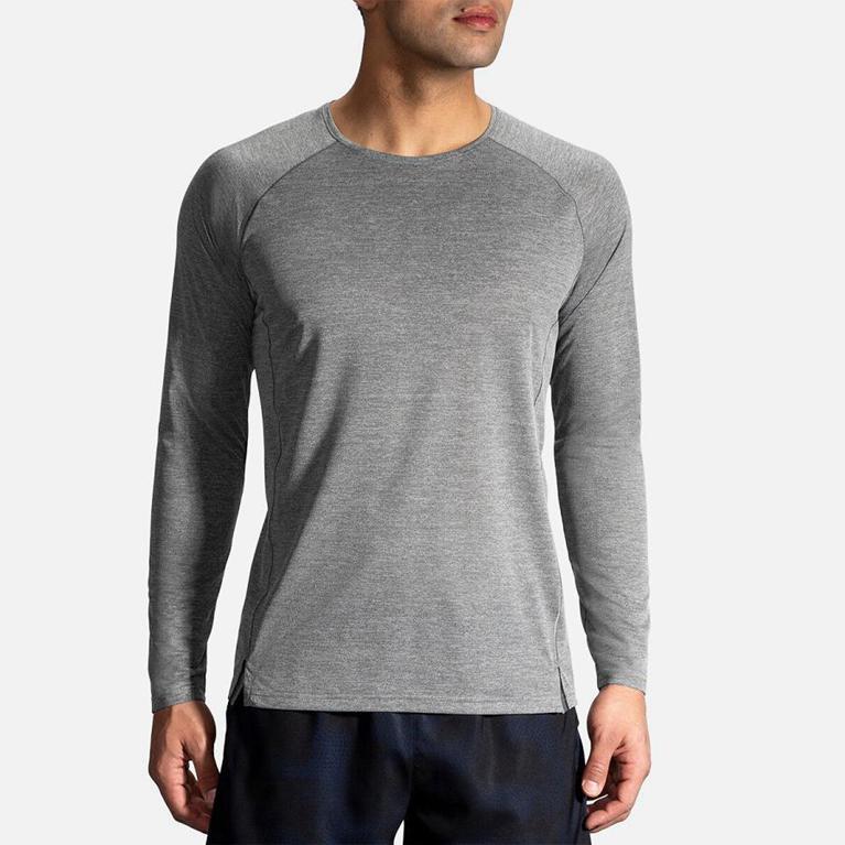 Brooks Ghost Men's Long Sleeve Running Shirt - Grey (17895-JYAF)